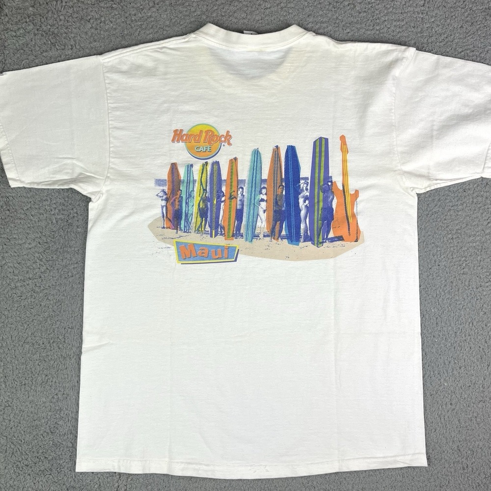 Vintage Hard Rock Cafe Maui 90s USA‎ Made Heavy Tee Size Large T Shirt